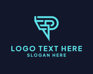 Digital Tech Letter P logo