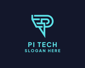 Digital Tech Letter P logo design