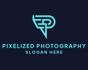 Digital Tech Letter P logo design