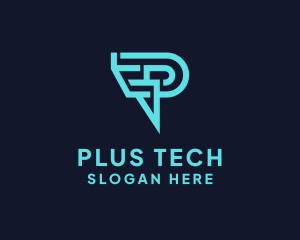 Digital Tech Letter P logo design