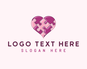 Heart Love Puzzle Logo