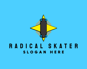 Retro Longboard Skater  logo