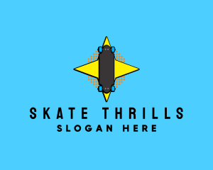 Retro Longboard Skater  logo design