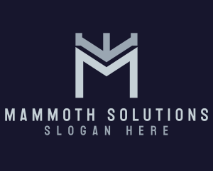 Modern Turret Letter M logo design