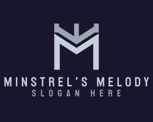 Modern Turret Letter M logo design