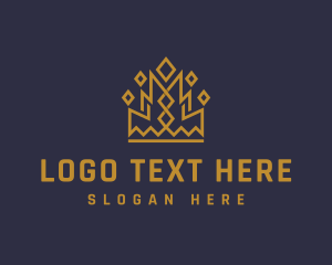 Gold Geometric Crown logo