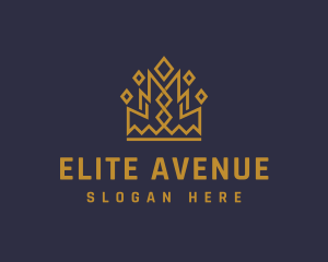 Gold Geometric Crown logo design