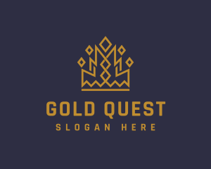 Gold Geometric Crown logo design