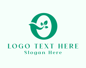 Organic Leaf Letter O logo