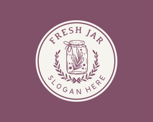 Organic Leaf Jam Jar logo design