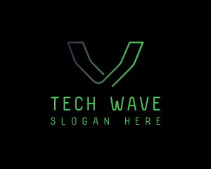 Cyber Tech Letter V Logo