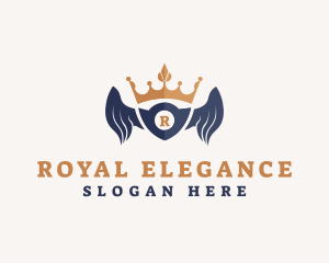 Royal Crown Shield Wings logo design