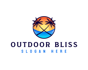 Beach Sunset Resort logo design