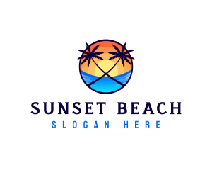 Beach Sunset Resort logo design