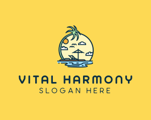 Summer Island Vacation  logo design