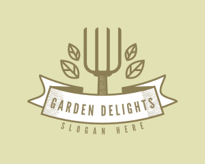 Rustic Gardening Fork logo design