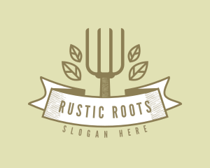 Rustic Gardening Fork logo design