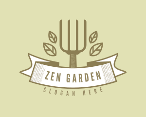 Rustic Gardening Fork logo design