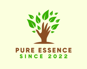 Holistic Wellness Hand Tree logo design