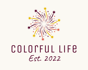 Colorful Starburst Fireworks  logo design