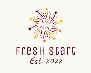 Colorful Starburst Fireworks  logo design