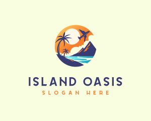 Travel Sunset Island logo design