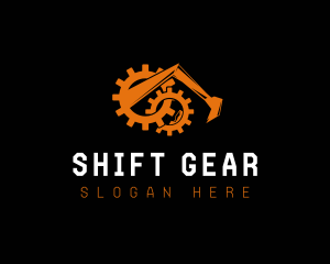 Industrial Gear Excavator Mining logo design