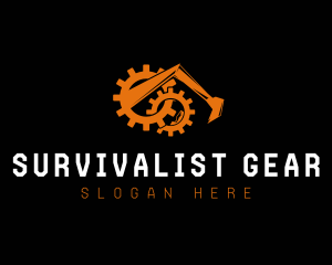 Industrial Gear Excavator Mining logo design