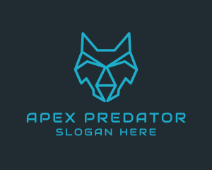 Digital Head Wolf logo design