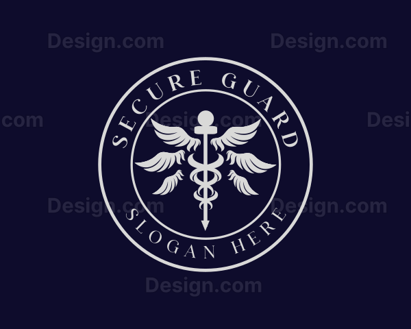 Caduceus Staff Wings Hospital Logo