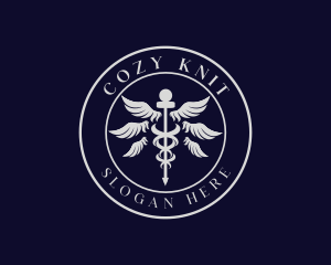 Caduceus Staff Wings Hospital Logo