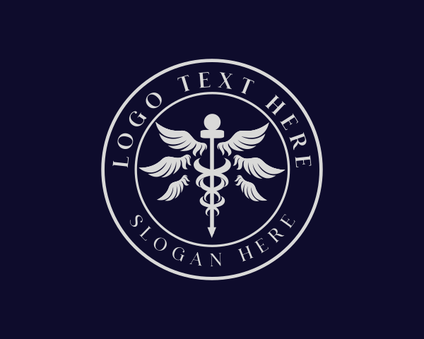 Caduceus Staff Wings Hospital logo