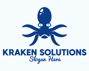 Blue Kraken Creature logo design