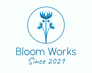 Blue Wild Flower logo design