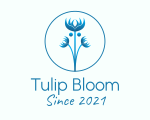 Blue Wild Flower logo design