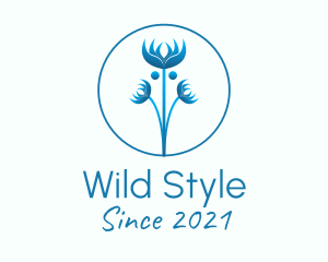 Blue Wild Flower logo design