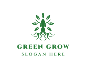 Green Woman Tree logo design