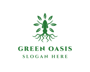 Green Woman Tree logo design