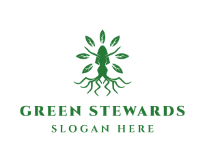 Green Woman Tree logo design