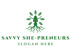 Green Woman Tree logo design