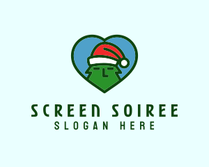 Santa Christmas Tree  logo design