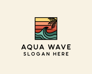 Summer Sunset Surf Wave  logo