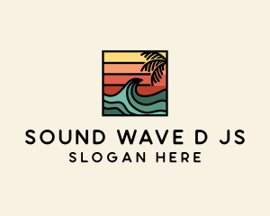 Summer Sunset Surf Wave  logo design