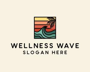 Summer Sunset Surf Wave  logo design