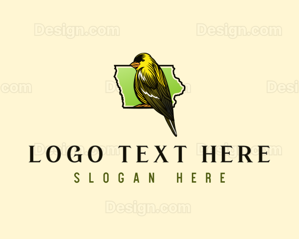 Iowa Goldfinch Bird Logo