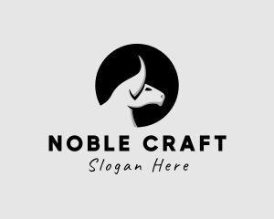 Noble Simple Bull Head logo design