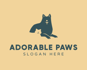 Silhouette Dog Cat logo design