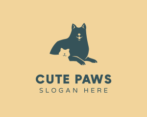 Silhouette Dog Cat logo design