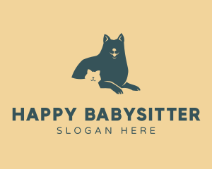 Silhouette Dog Cat logo design