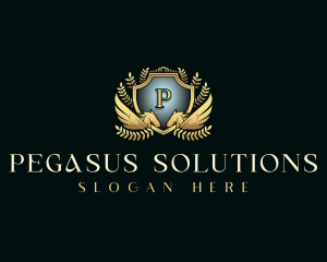 Premium Pegasus Crest logo design